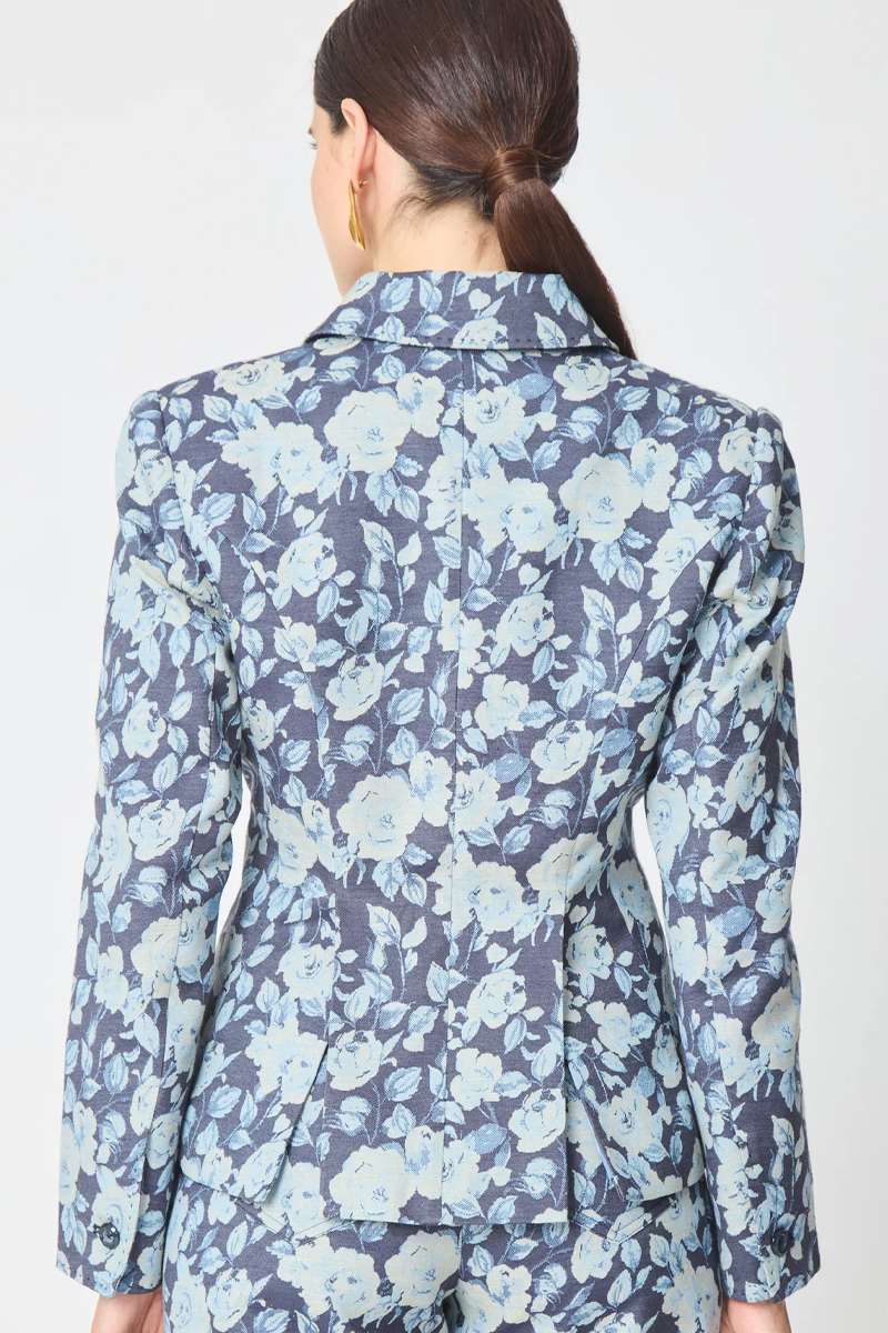 Gilner Farrar Sylvie Jacket In Floral Denim Jacquard