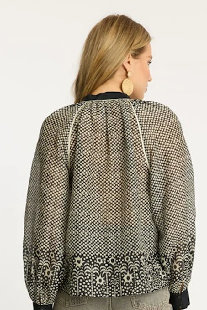 Sophie Top in Indigo Dot