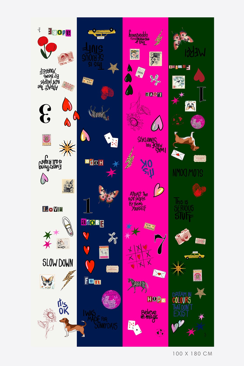 Foulard Graffiti Color Block Scarf