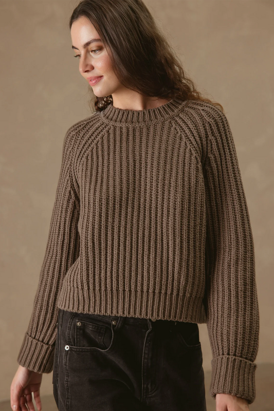 Violetta Chunky Ribbed Cotton Pullover