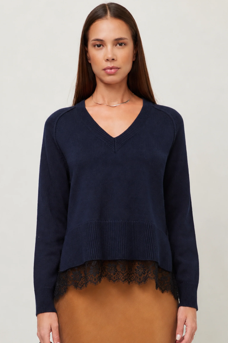 Fifteen Twenty Camila Lace Layered Sweater
