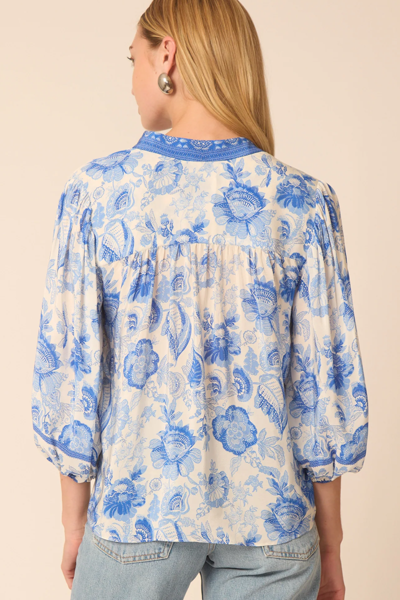 Gilner Farrar Bethany Blouse in Lisbon Print