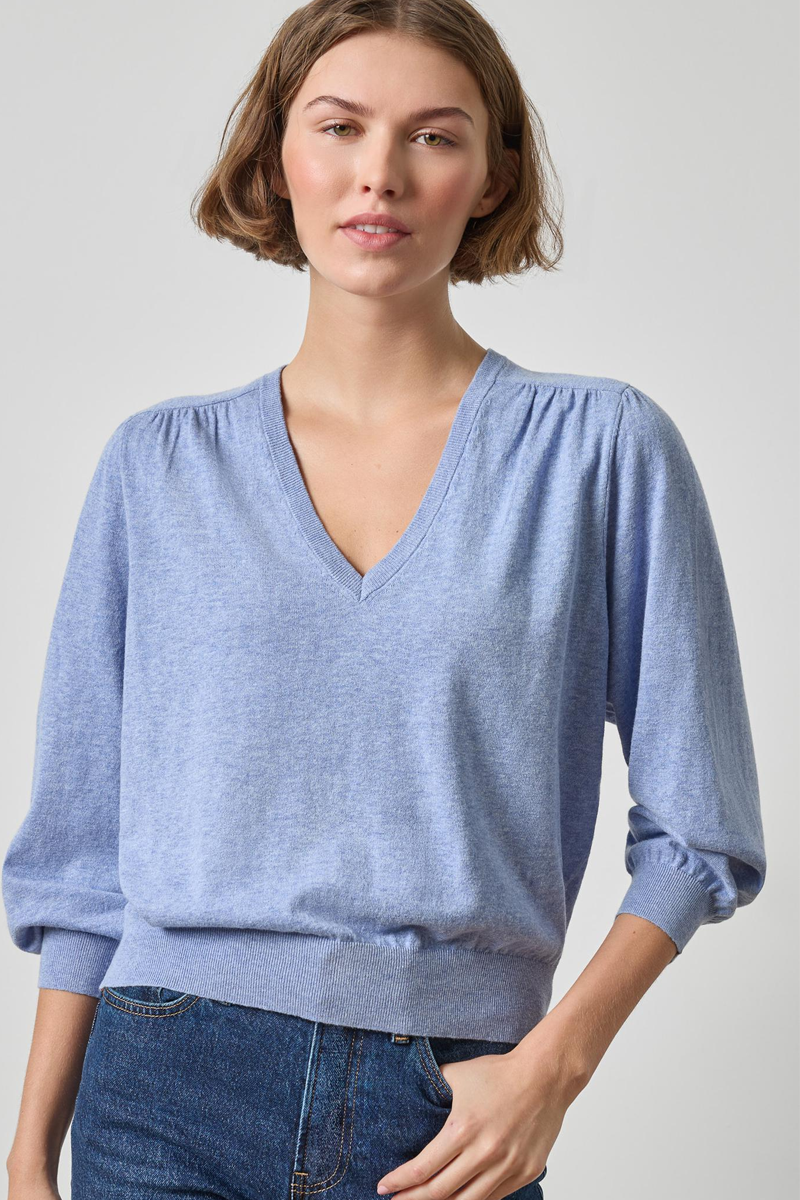 Lilla P V-Neck Blouson Sweater