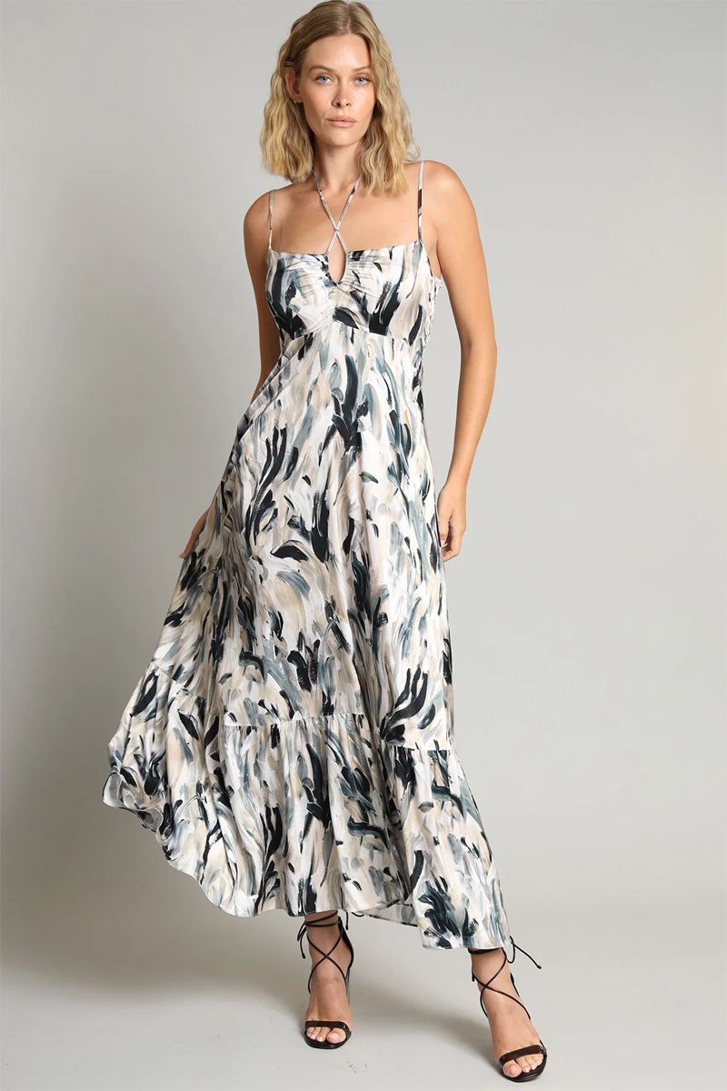 Lola And Sophie Brush Strokes Maxi Dress