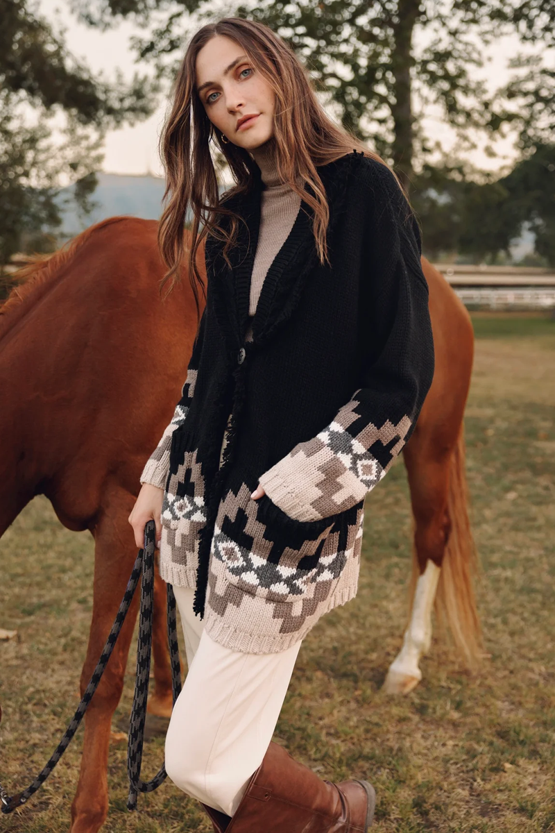 Demeree Cardigan with Southwestern Pattern