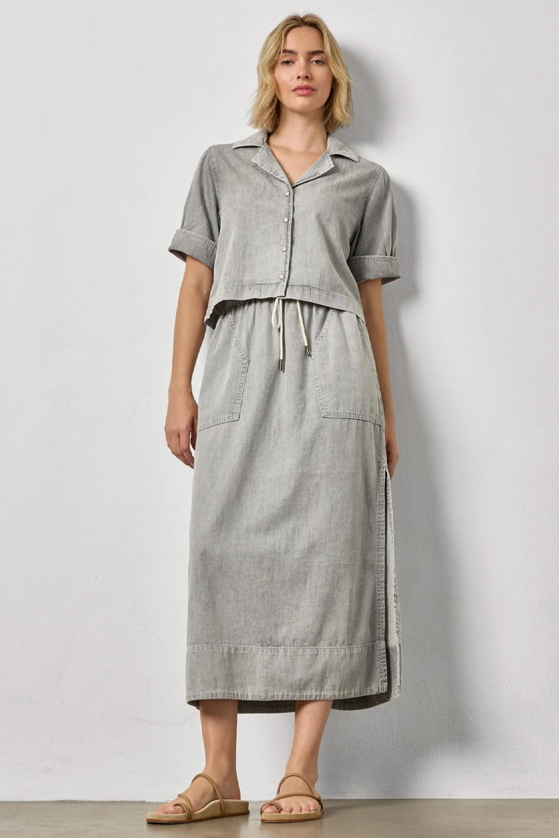 Lilla P Denim Cuffed Shirt Set