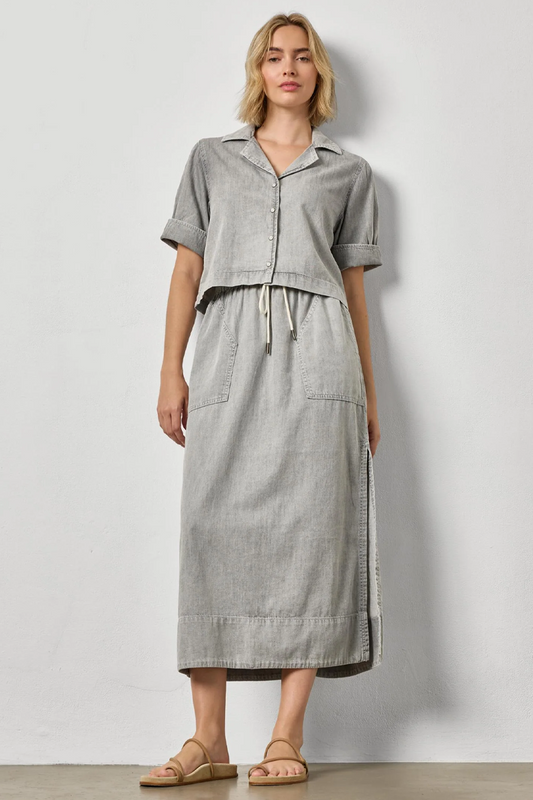 Lilla P Denim Cuffed Shirt Set