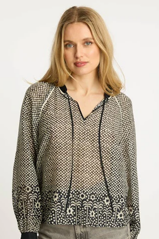 Sophie Top in Indigo Dot