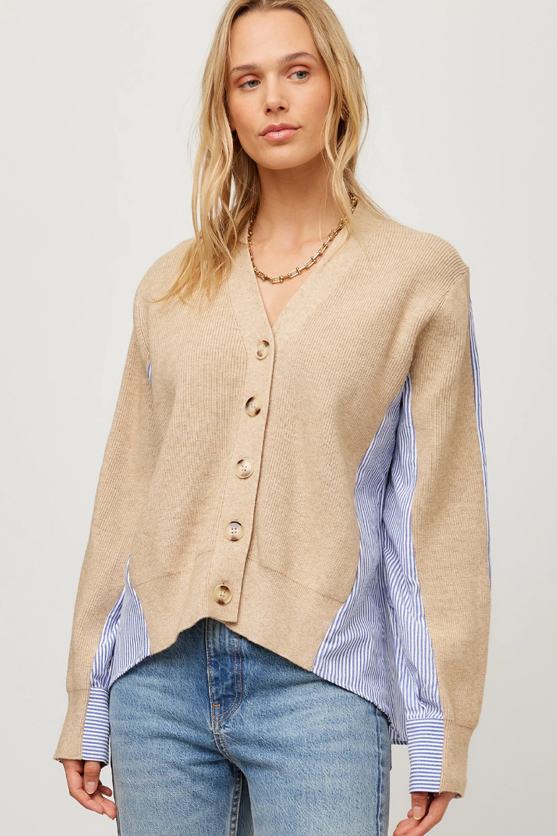 Fifteen Twenty Celine Mixed Media Cardigan