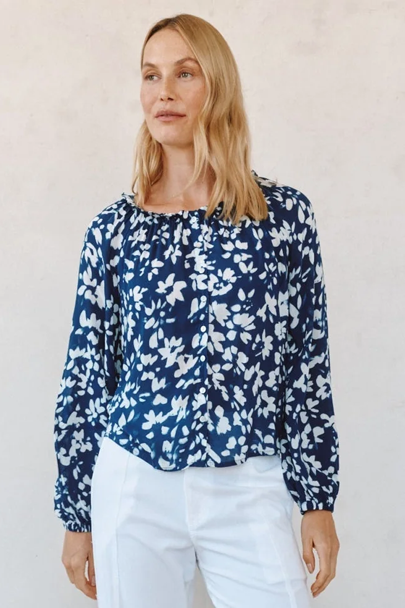 Bella Dahl Ruffle Neck Button Down