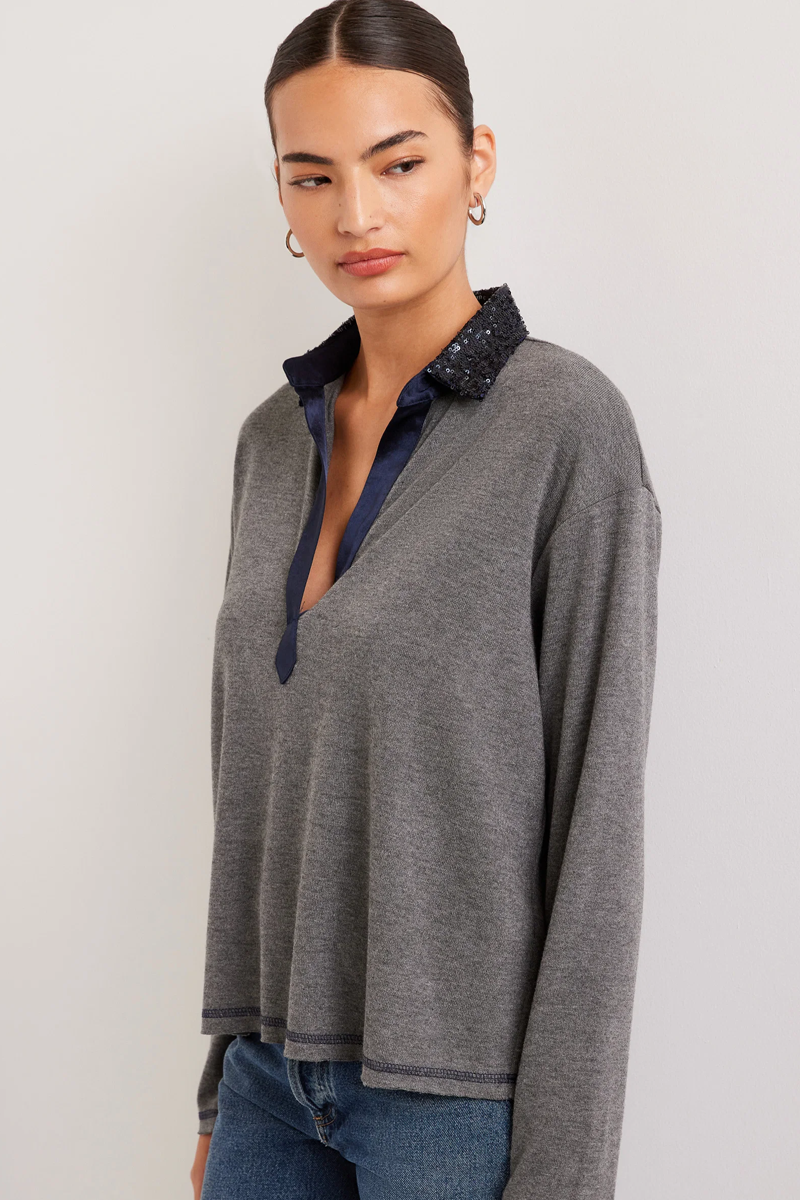 Fifteen Twenty Kendall Sequin Collar Top