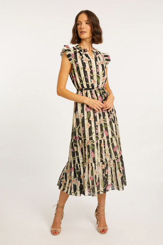 Claudia Stripe Vine Dress