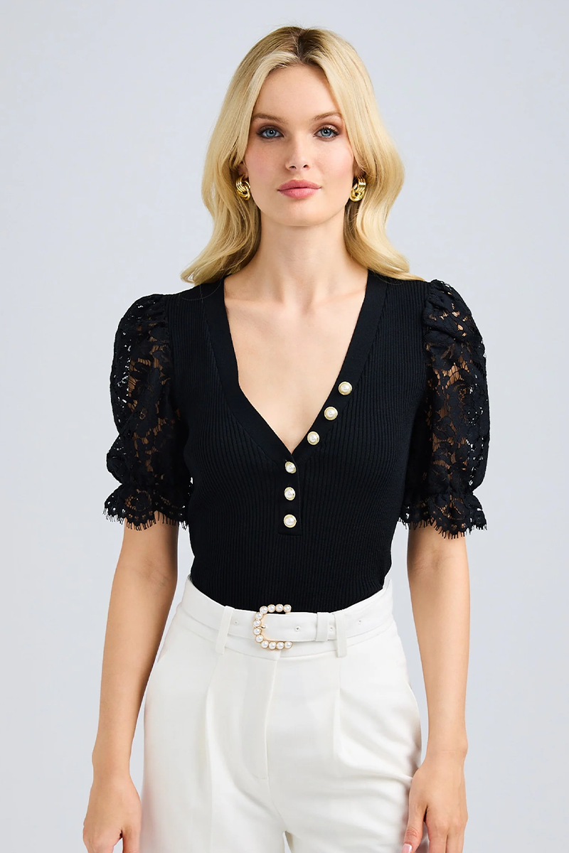 Meryl Lace Combo Sweater